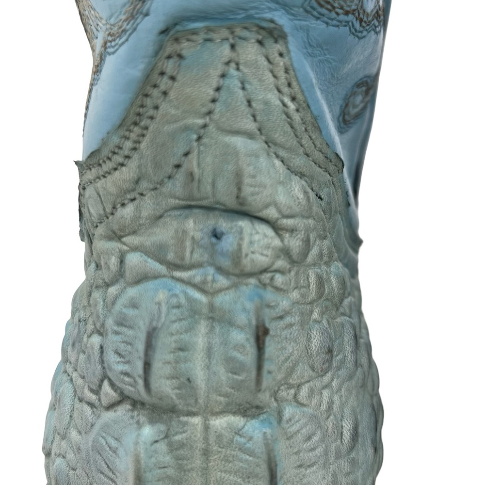 Rogers Turquoise Croc-Embossed Cowboy Boots - Picture 15 of 16